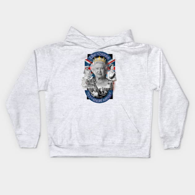 Queen Elizabeth ii Kids Hoodie by SAN ART STUDIO 